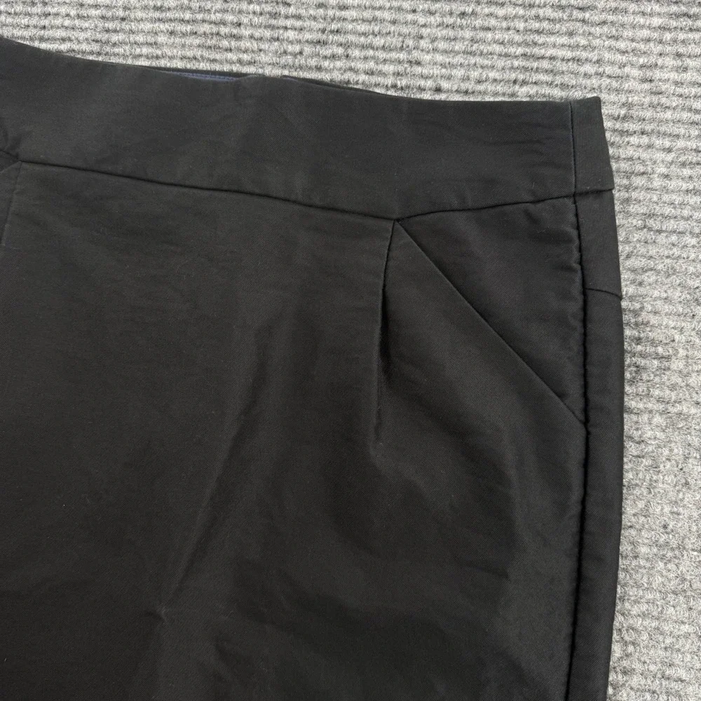 J.Crew Womens 2 Black Cotton Spandex Pencil Skirt Stretch Pockets Workwear